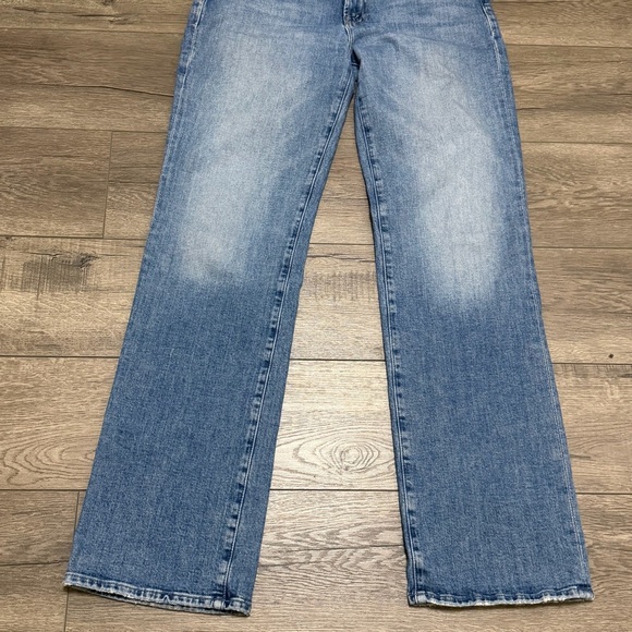 MOTHER The Kick It Jeans in Scenic Route Straight Leg High Rise 32" Inseam Sz 28 - Picture 4 of 13